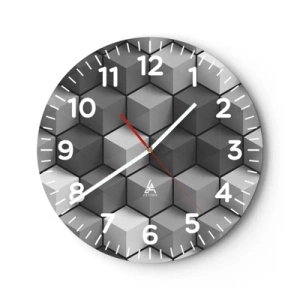 Reloj de pared - Reloj de vidrio - Rompecabezas cubista - 30x30 cm