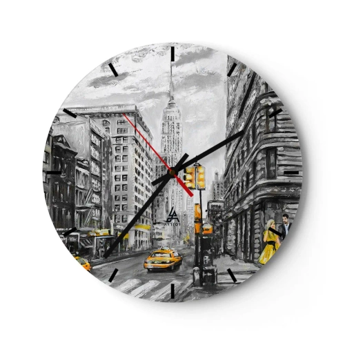 Reloj de pared - Reloj de vidrio - Una de las muchas historias de la gran manzana - 40x40 cm