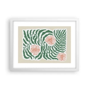 Póster en marco blanco - Florecido en verde - 40x30 cm