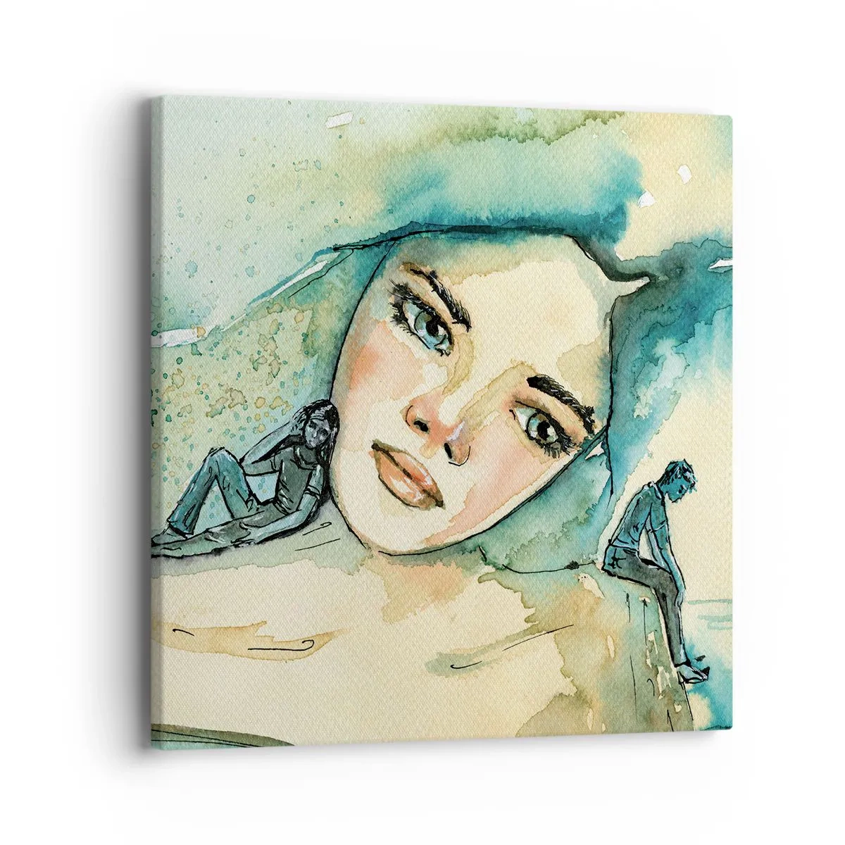 Cuadro sobre lienzo - Impresión de Imagen - ¿Soy azul? - 40x40 cm