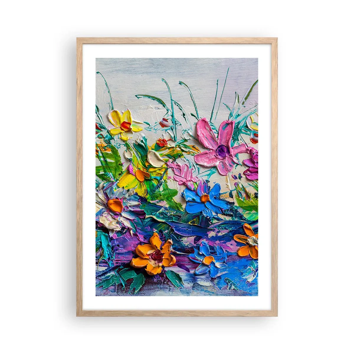 Póster en marco roble claro - La energía de las flores - 50x70 cm