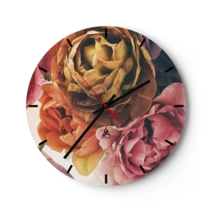 Reloj de pared - Reloj de vidrio - Celebración de la vida - 40x40 cm