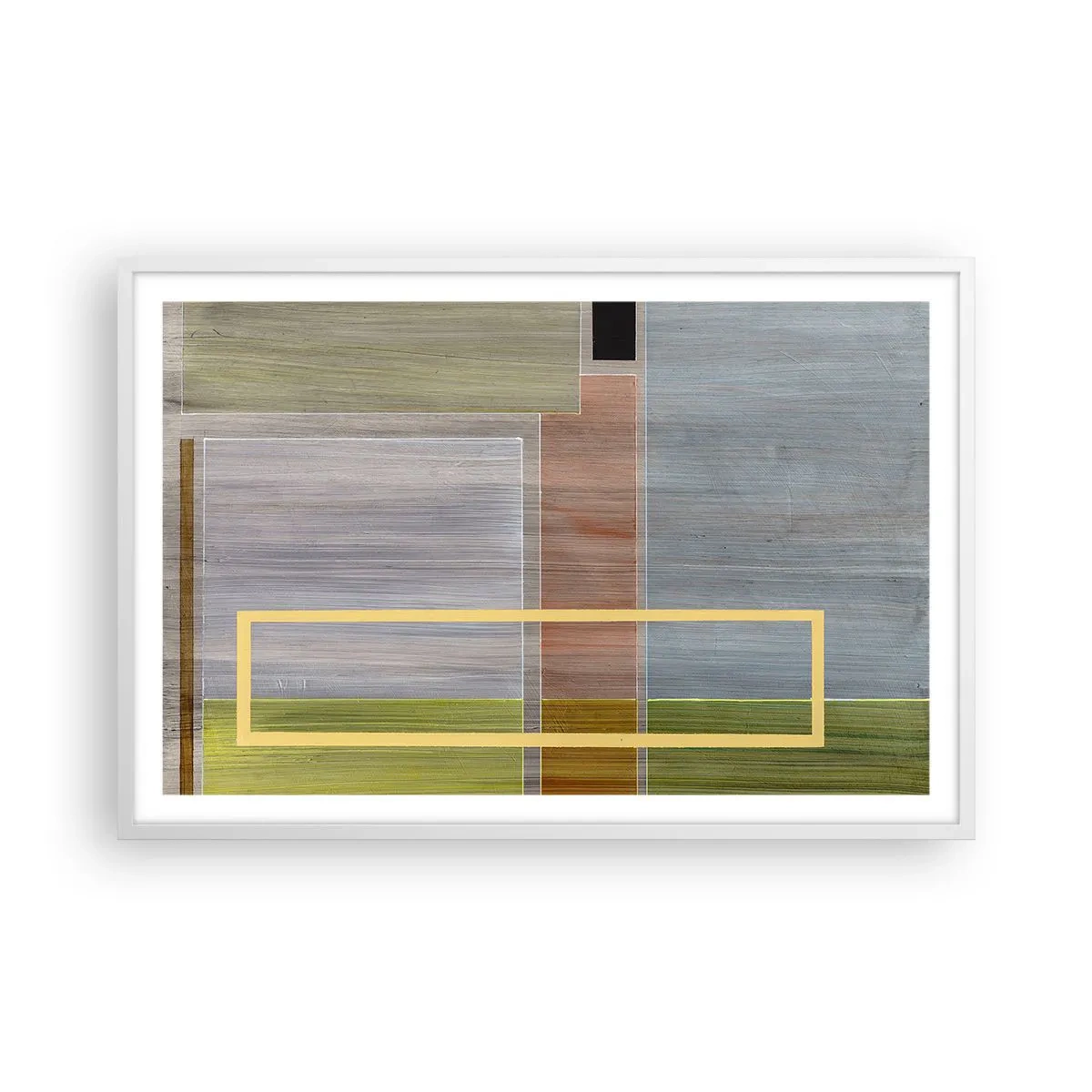 Póster en marco blanco - Recto y tranquilo - 91x61 cm