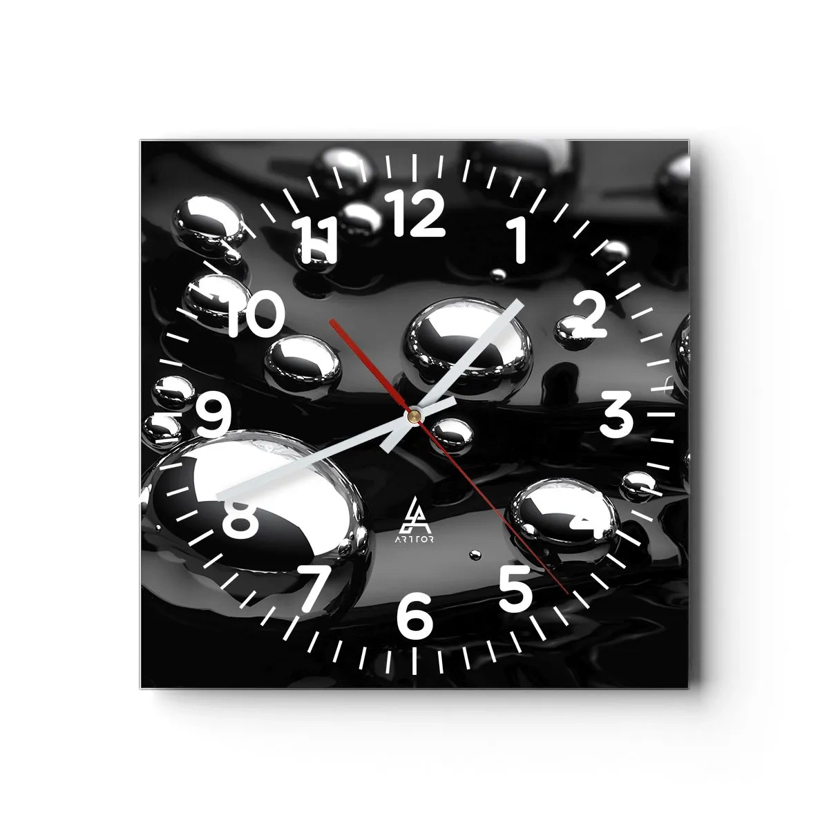 Reloj de pared - Reloj de vidrio - De las negras profundidades - 30x30 cm
