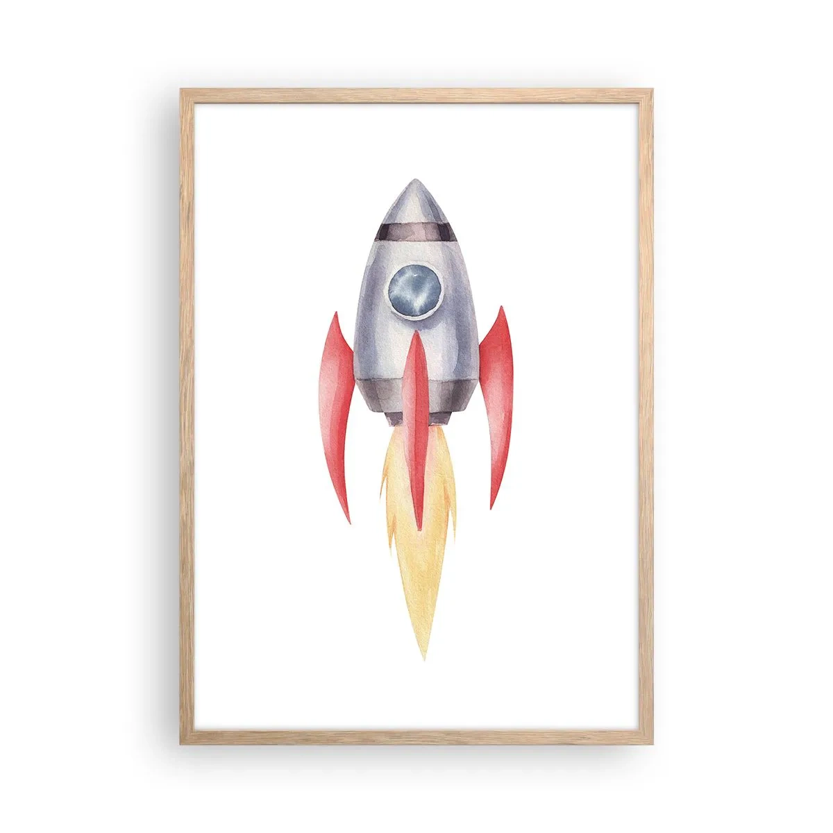 Póster en marco roble claro - Más alto, más rápido, más lejos - 50x70 cm