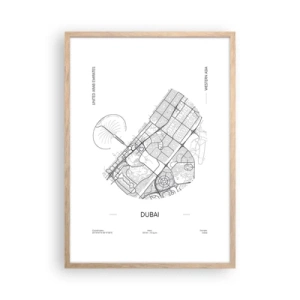 Póster en marco roble claro - Anatomía de Dubái - 50x70 cm