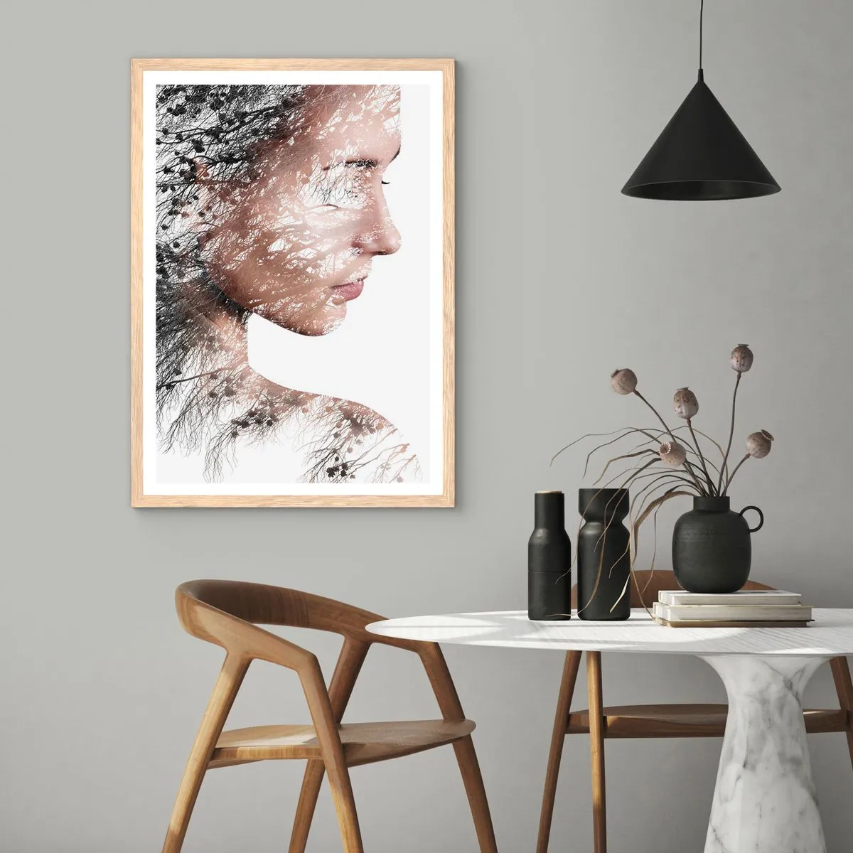 Póster en marco roble claro - Espíritu del bosque - 30x40 cm