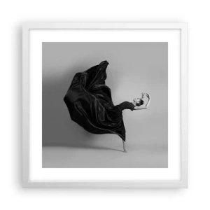 Póster en marco blanco - La música da alas - 40x40 cm