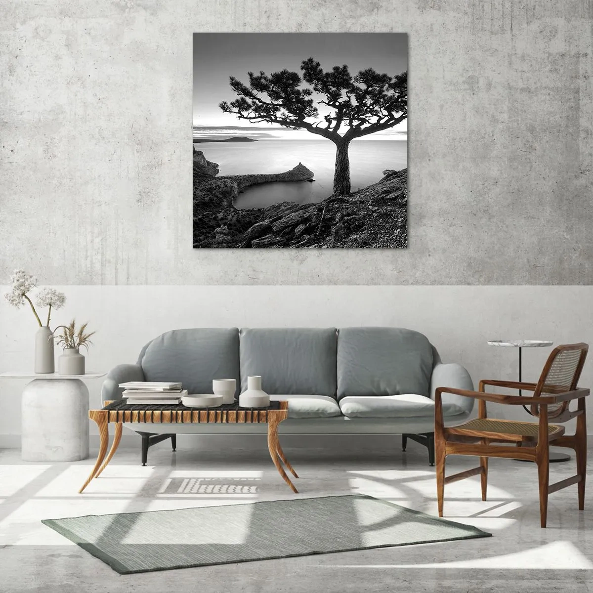 Cuadro sobre vidrio - Impresiones sobre Vidrio - Calma hasta el horizonte - 40x40 cm