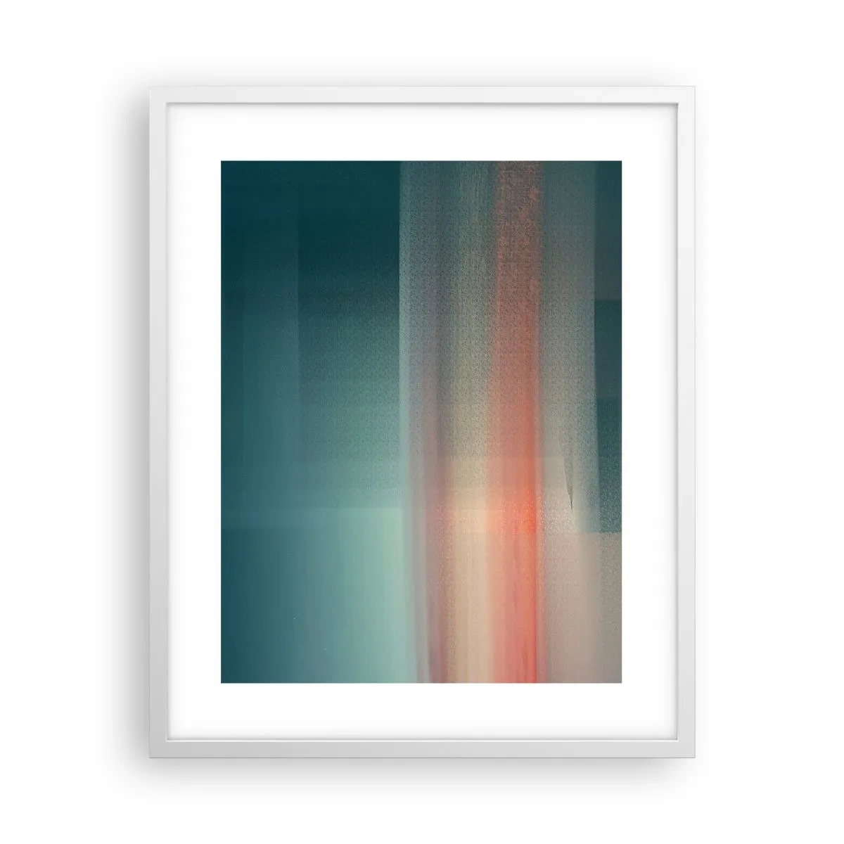 Póster en marco blanco - Abstracción: ondas de luz - 40x50 cm