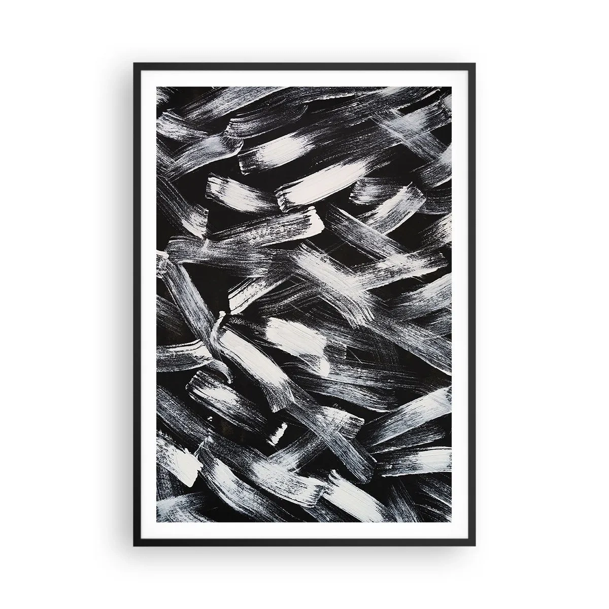 Póster en marco negro - Abstracción en el espíritu industrial - 70x100 cm
