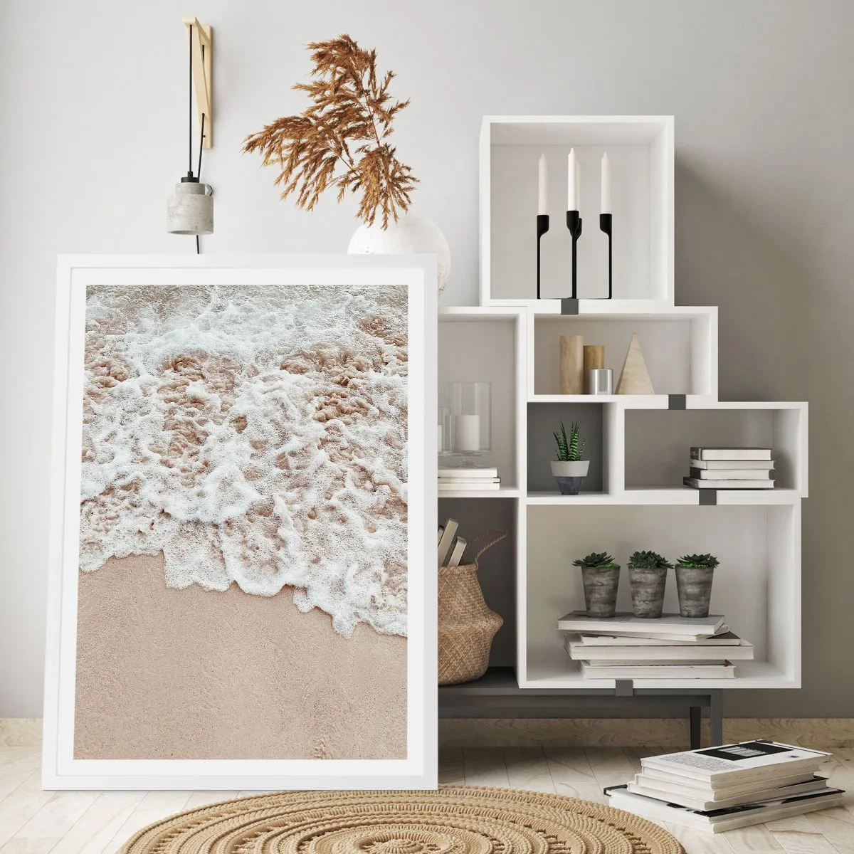 Póster en marco blanco - Enseguida volvemos - 50x70 cm