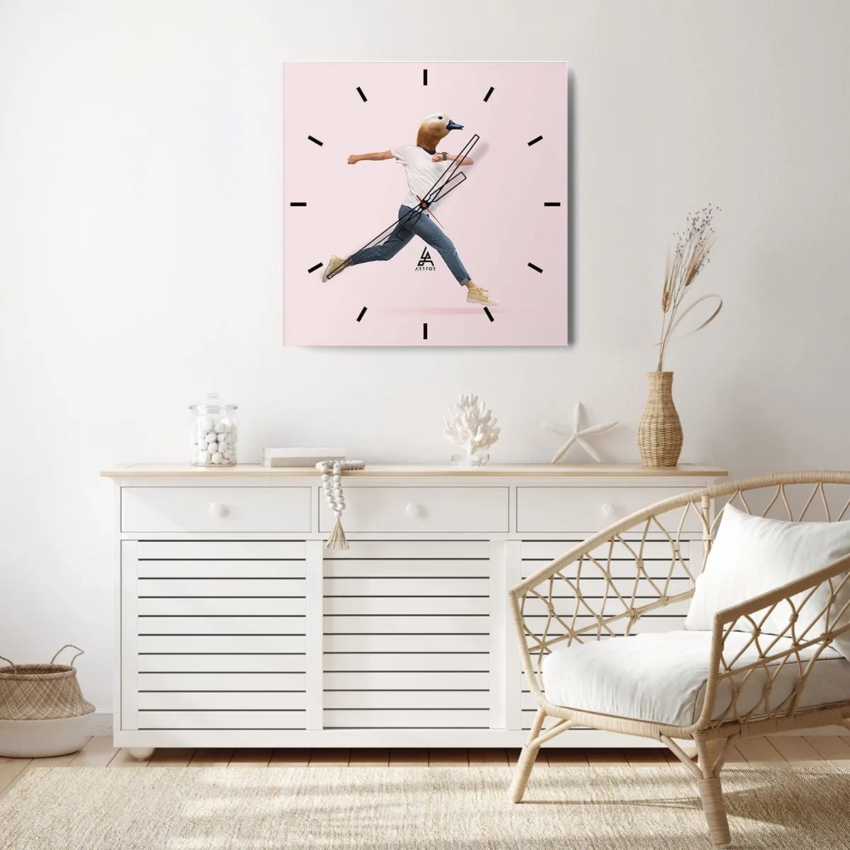 Reloj de pared - Reloj de vidrio - Una pizca de absurdez - 40x40 cm