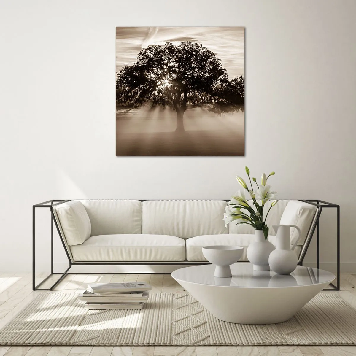 Cuadro sobre vidrio - Impresiones sobre Vidrio - Un árbol de buenas noticias - 30x30 cm