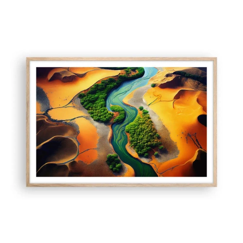 Póster en marco roble claro - Río que da vida - 91x61 cm