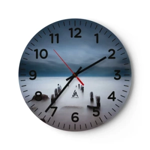 Reloj de pared - Reloj de vidrio - El lago del pensamiento - 30x30 cm