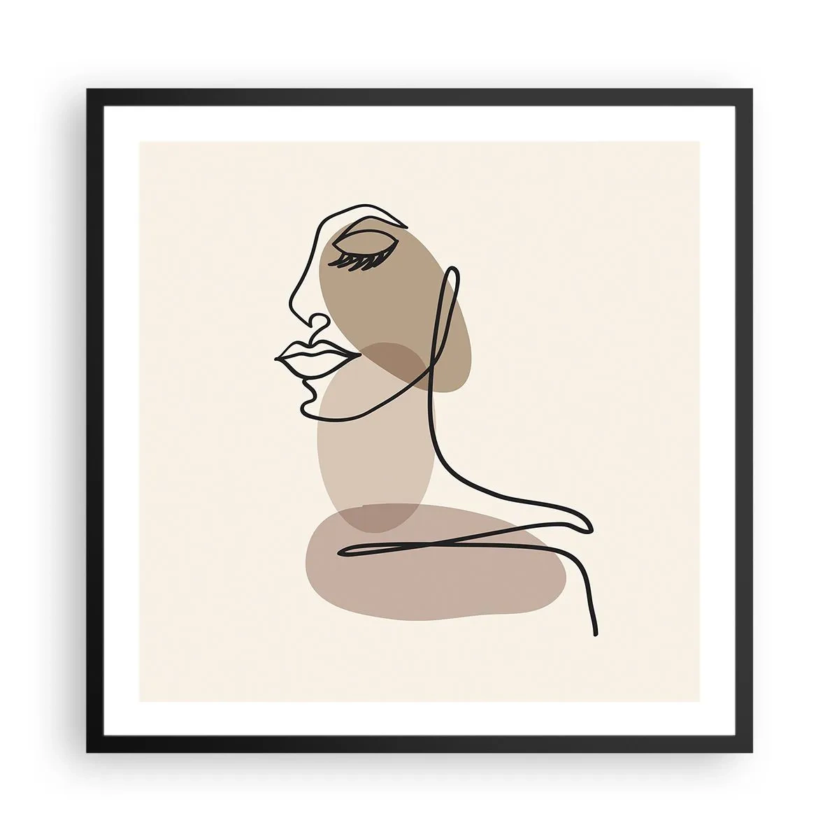 Póster en marco negro - Escucharse a sí misma - 60x60 cm