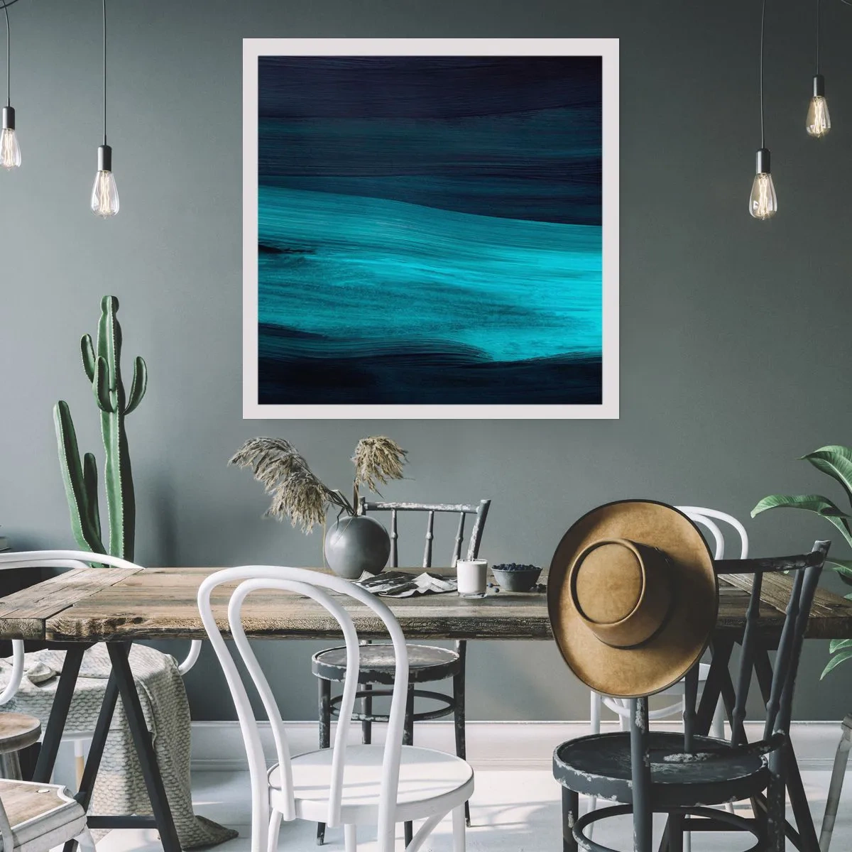 Póster - Nadar con la corriente - 40x40 cm