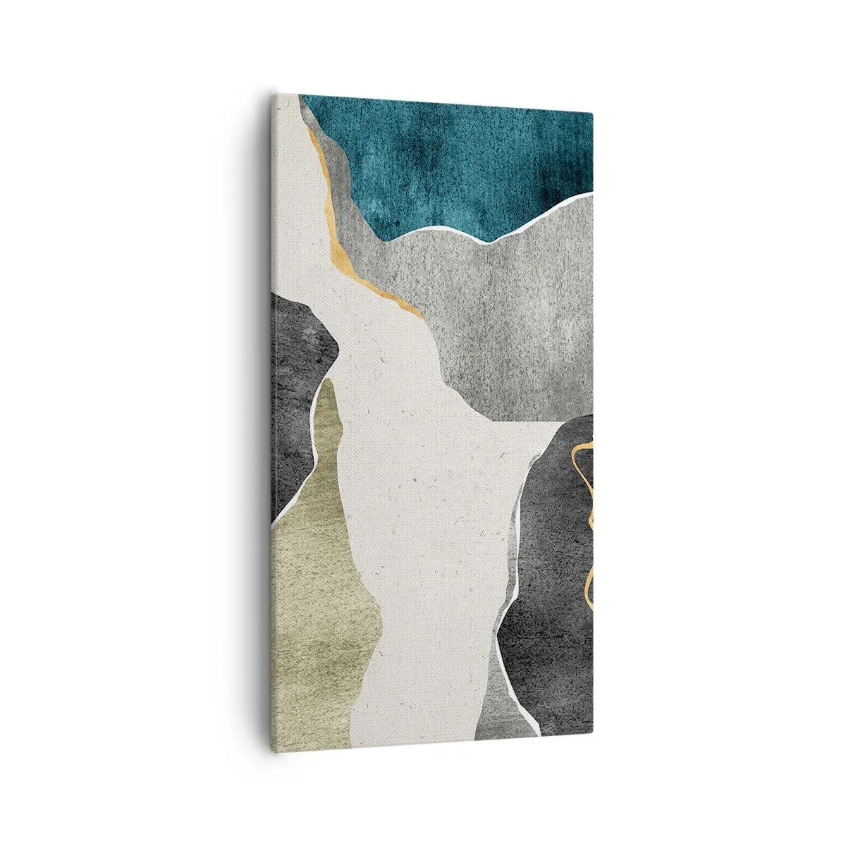 Cuadro sobre lienzo - Impresión de Imagen - Composición en mosaico con una hebra de oro - 55x100 cm