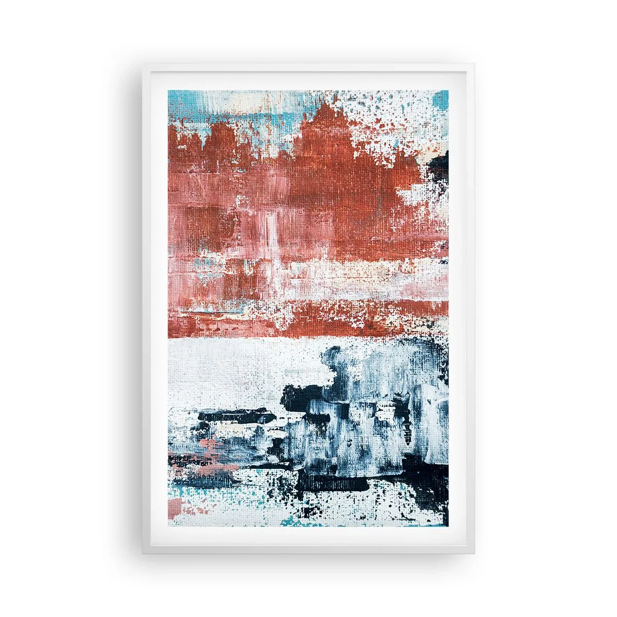 Póster en marco blanco - Mitad abstracción, mitad abstracción - 61x91 cm