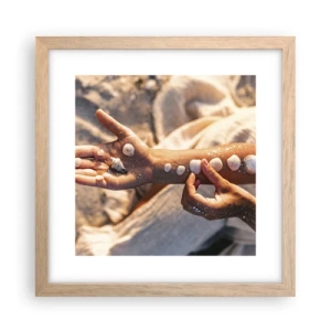 Póster en marco roble claro - La belleza al alcance de la mano - 30x30 cm