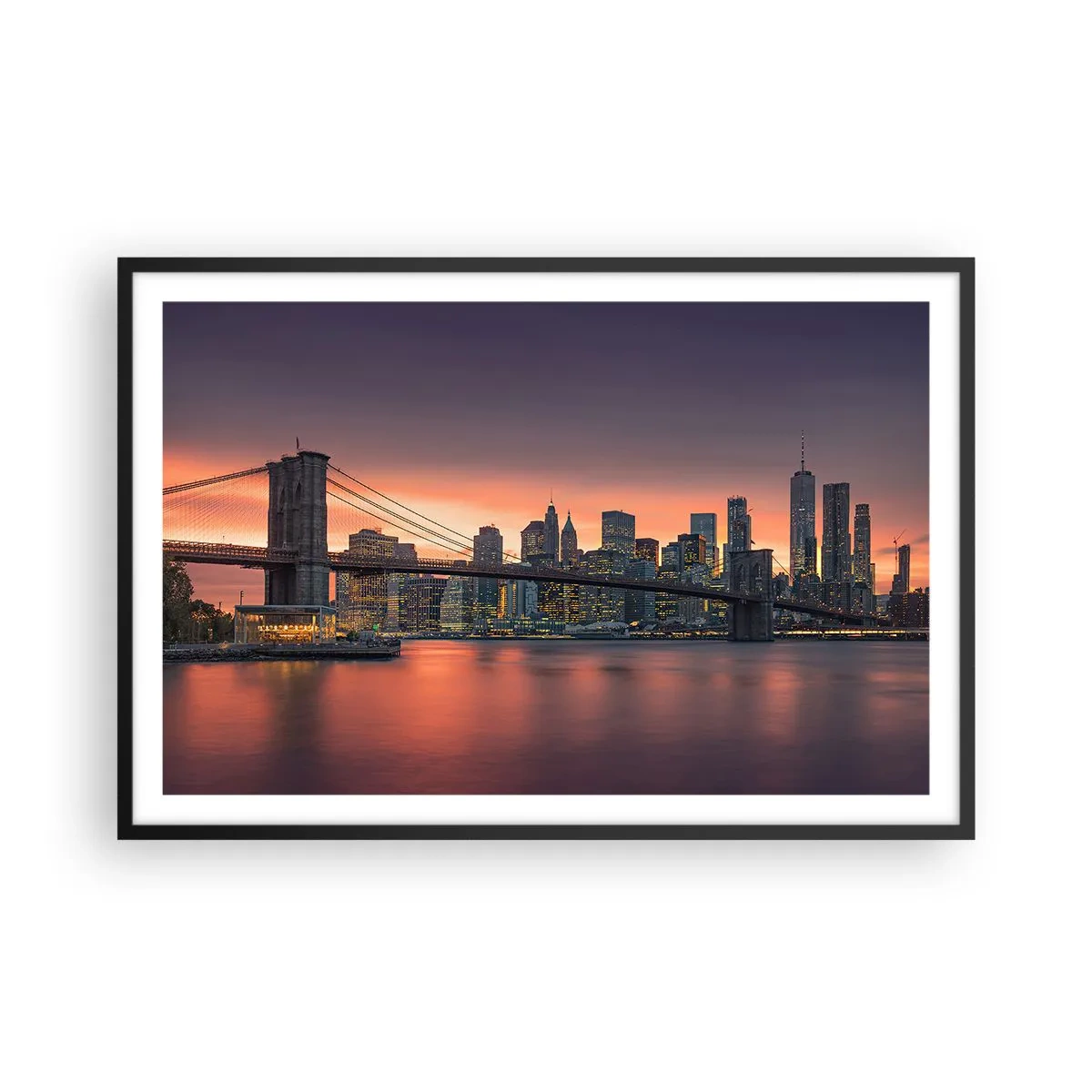 Póster en marco negro - Ahogado en el silencio lila - 91x61 cm