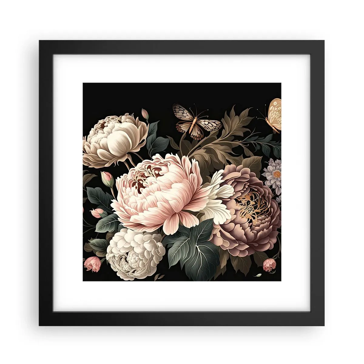 Póster en marco negro - En estilo barroco - 30x30 cm