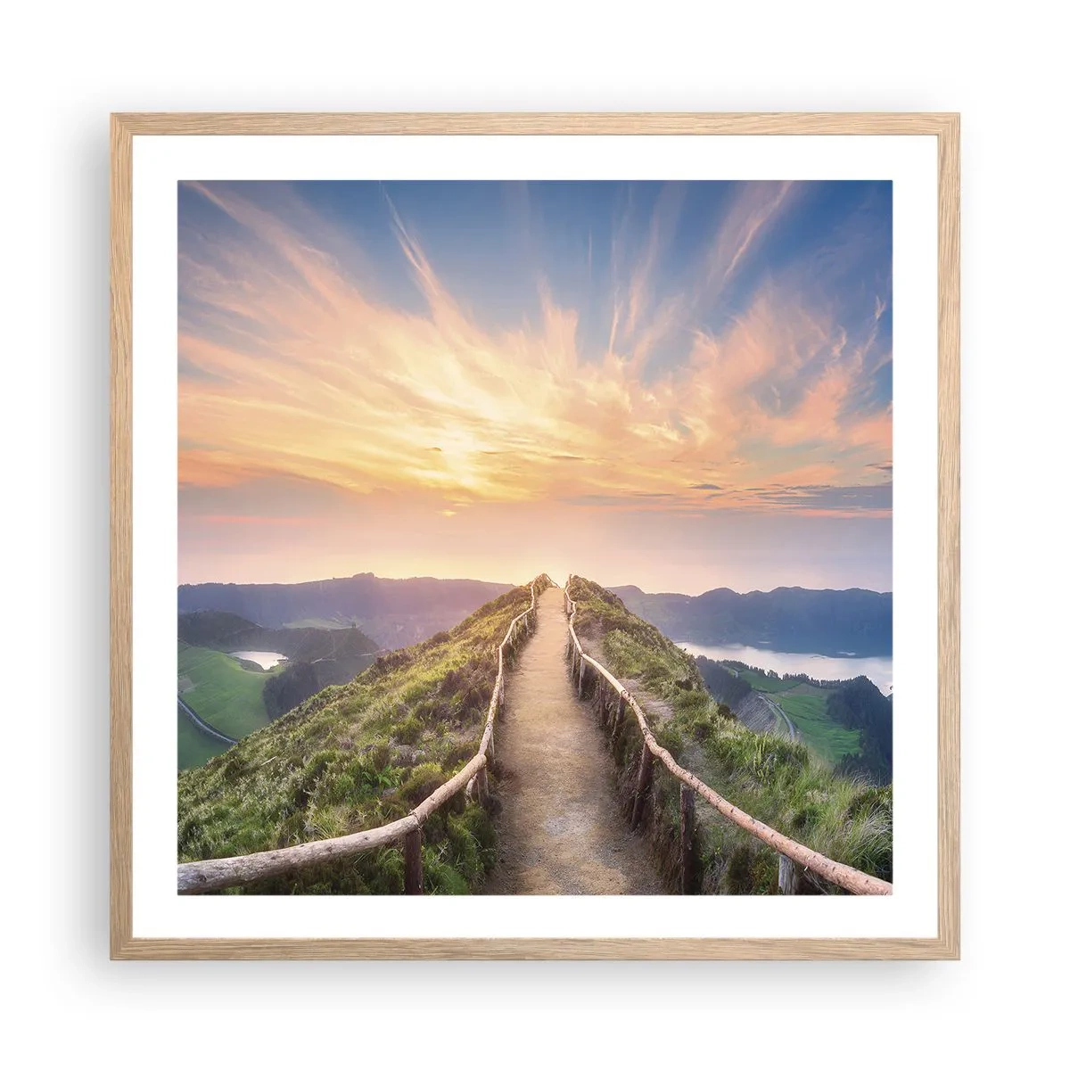 Póster en marco roble claro - Cerca del cielo - 60x60 cm