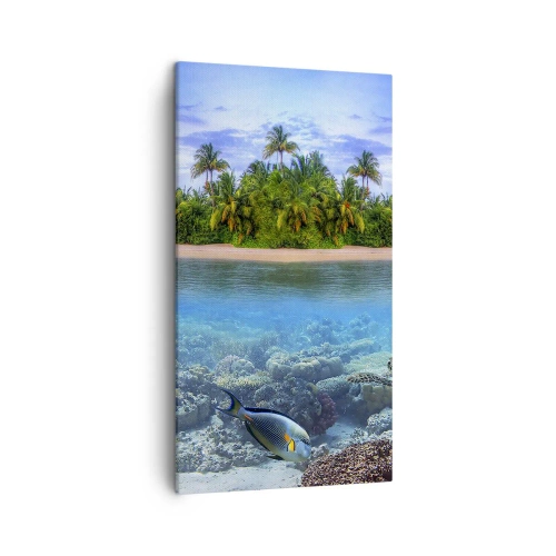 Cuadro sobre lienzo - Impresión de Imagen - Una isla paradisíaca te invita - 45x80 cm