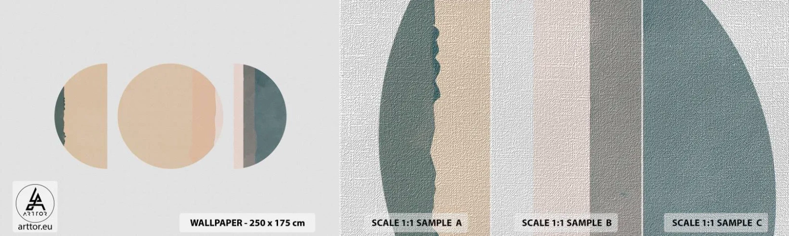 Muestra de fotomural Premium Canvas - Círculo tras círculo - Abstracción, Pedazo, Arte Moderno - 100x30 cm