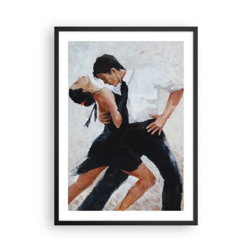 Póster en marco negro - Una pareja bailando en una pose dinámica. - 50x70cm - El tango de mis sueños - Decoración de pared moderna para salón y dormitorio ARTTOR
