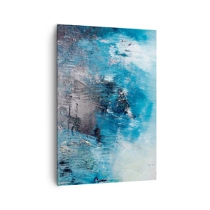Cuadro sobre lienzo - Impresión de Imagen - Pinceladas abstractas en tonos azules - 70x100cm - Rapsodia celeste - Decoración de pared moderna para salón y dormitorio ARTTOR