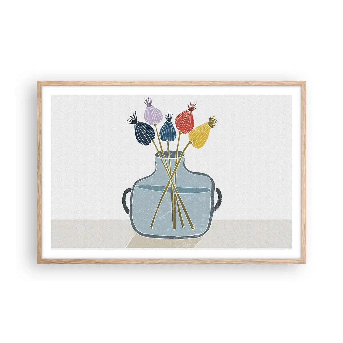 Póster en marco roble claro - Como una semilla de amapola - 91x61 cm