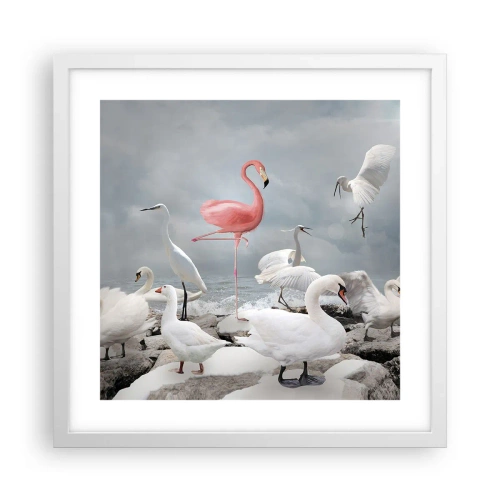 Póster en marco blanco - ¿De dónde vengo? - 40x40 cm