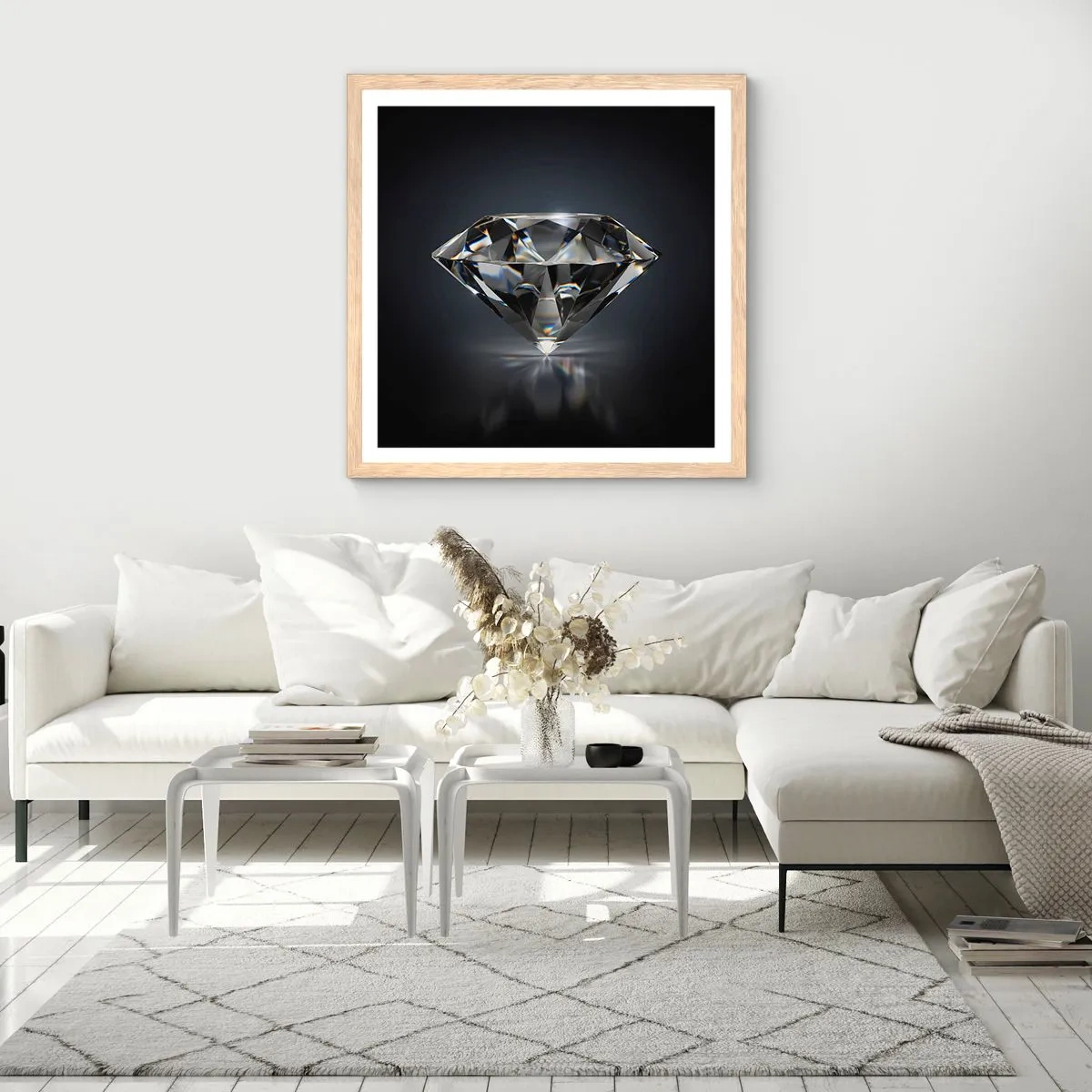 Póster en marco roble claro - Riqueza y belleza - 60x60 cm