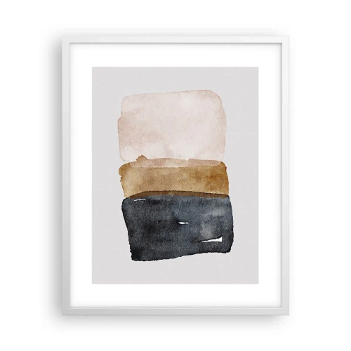 Póster en marco blanco - Una composición de colores tierra - 40x50 cm