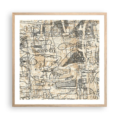 Póster en marco roble claro - A la espera de ser descifrado - 60x60 cm