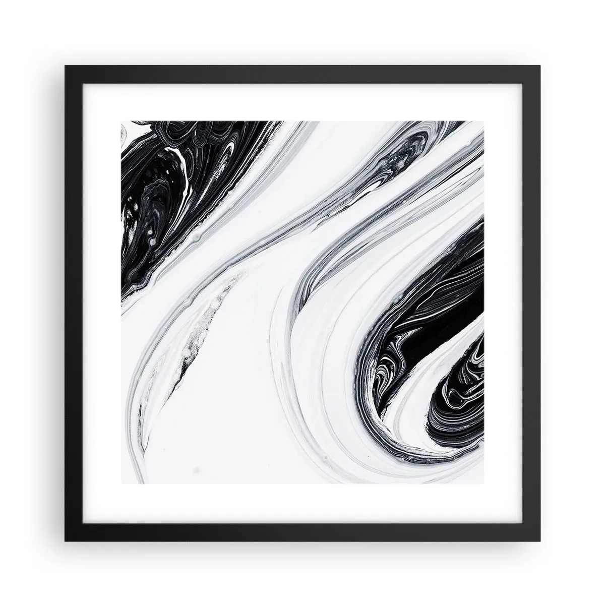 Póster en marco negro - Combinando opuestos - 40x40 cm