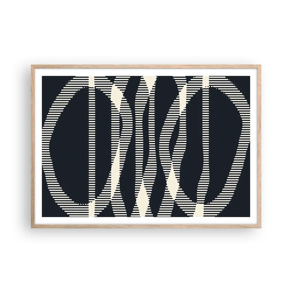 Póster en marco roble claro - Un intento de romper la oscuridad - 100x70 cm