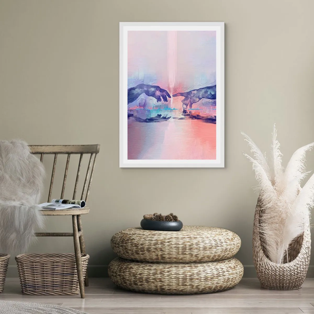 Póster en marco blanco - Chispa divina de vida - 40x50 cm