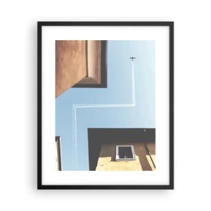 Póster en marco negro - Por encima del laberinto urbano - 40x50 cm