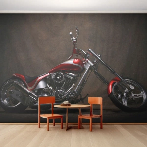 Fotomural Premium Sand - Belleza rojo-plateada - Moto, Helicóptero, Automotor - 350x256 cm