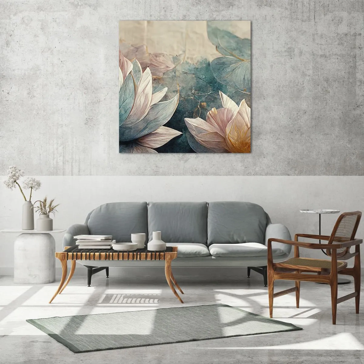 Cuadro sobre vidrio - Impresiones sobre Vidrio - Estrellas de lago - 70x70 cm