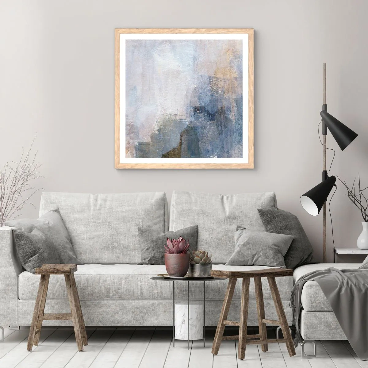 Póster en marco roble claro - Tonos de color - 40x40 cm