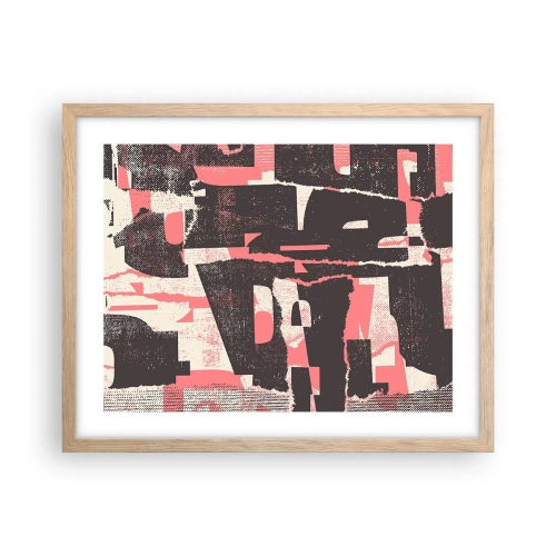 Póster en marco roble claro - Todo el ajetreo - 50x40 cm