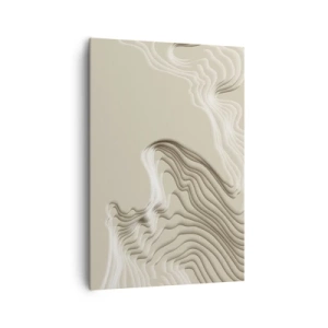 Cuadro sobre lienzo - Impresión de Imagen - Un patrón abstracto en tonos beige con efecto lineal. - 70x100cm - Topografía del arte - Decoración de pared moderna para salón y dormitorio ARTTOR