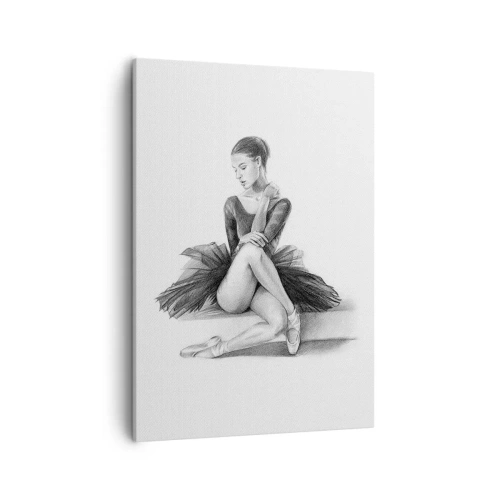 Cuadro sobre lienzo - Impresión de Imagen - Un boceto de una bailarina en un estilo sutil y clásico. - 50x70cm - Amante de la danza - Decoración de pared moderna para salón y dormitorio ARTTOR