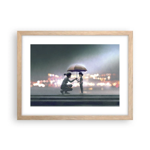 Póster en marco roble claro - Y todo está bien - 40x30 cm