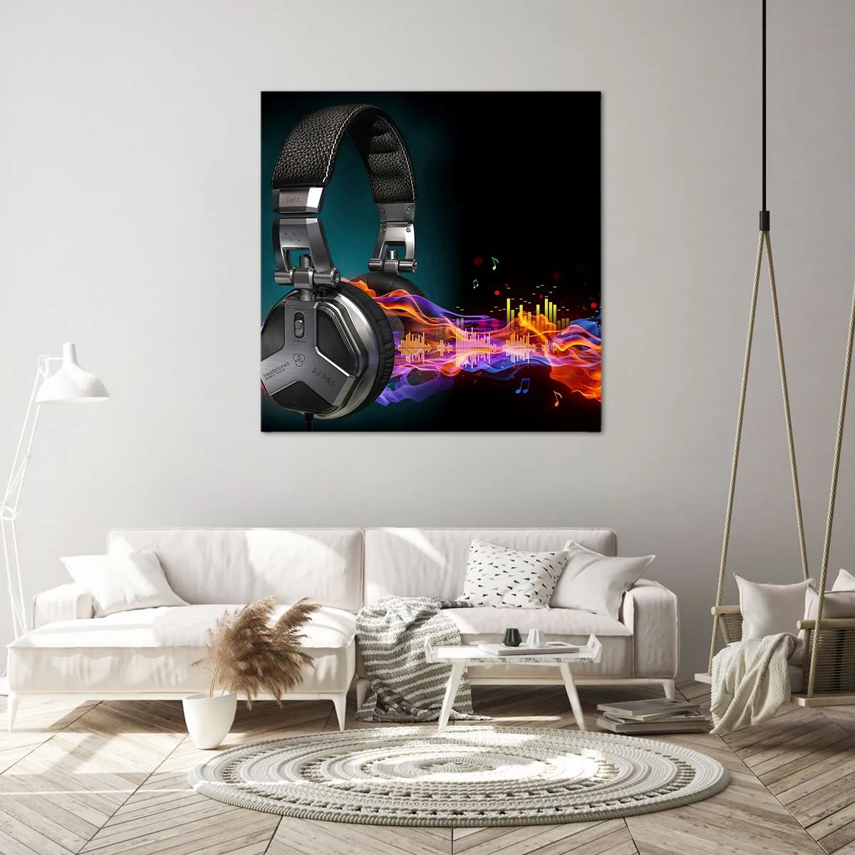 Cuadro sobre lienzo - Impresión de Imagen - En el fuego de la música - 50x50 cm