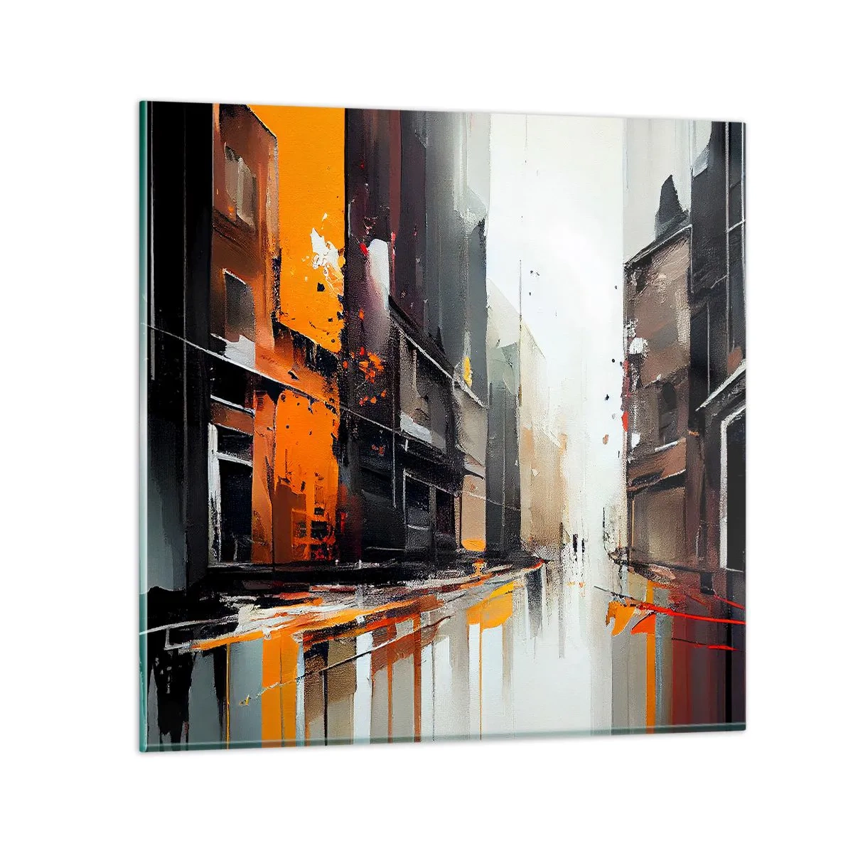 Cuadro sobre vidrio - Impresiones sobre Vidrio - Día lluvioso - 40x40 cm